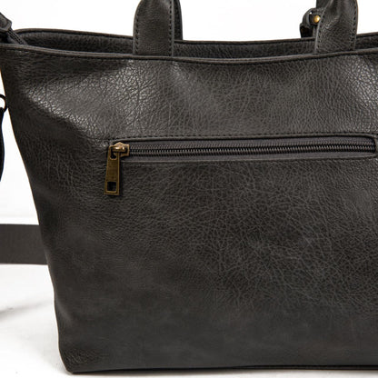 Bolso Mujer Vintage De Moda Con Borla – Bandolera Elegante De Eco-Cuero Grande En Negro, Marrón, Gris, Verde O Kaki