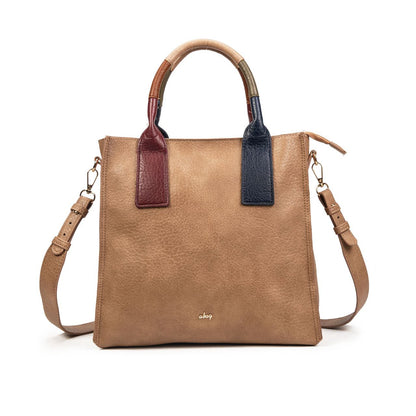 Bolso Mujer Elegante De Moda Con Asas Multicolor – Shopper De Eco-Cuero Con Bandolera En Negro, Burdeos O Kaki