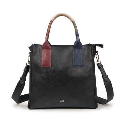 Bolso Mujer Elegante De Moda Con Asas Multicolor – Shopper De Eco-Cuero Con Bandolera En Negro, Burdeos O Kaki