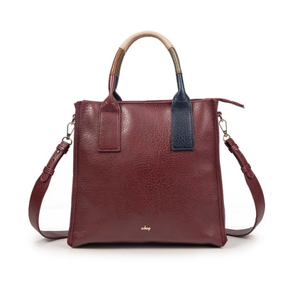 Bolso Mujer Elegante De Moda Con Asas Multicolor – Shopper De Eco-Cuero Con Bandolera En Negro, Burdeos O Kaki