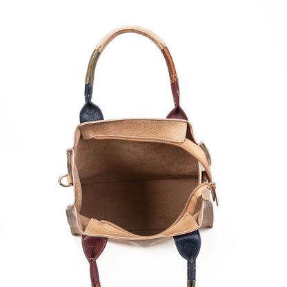 Bolso Mujer Elegante De Moda Con Asas Multicolor – Shopper De Eco-Cuero Con Bandolera En Negro, Burdeos O Kaki