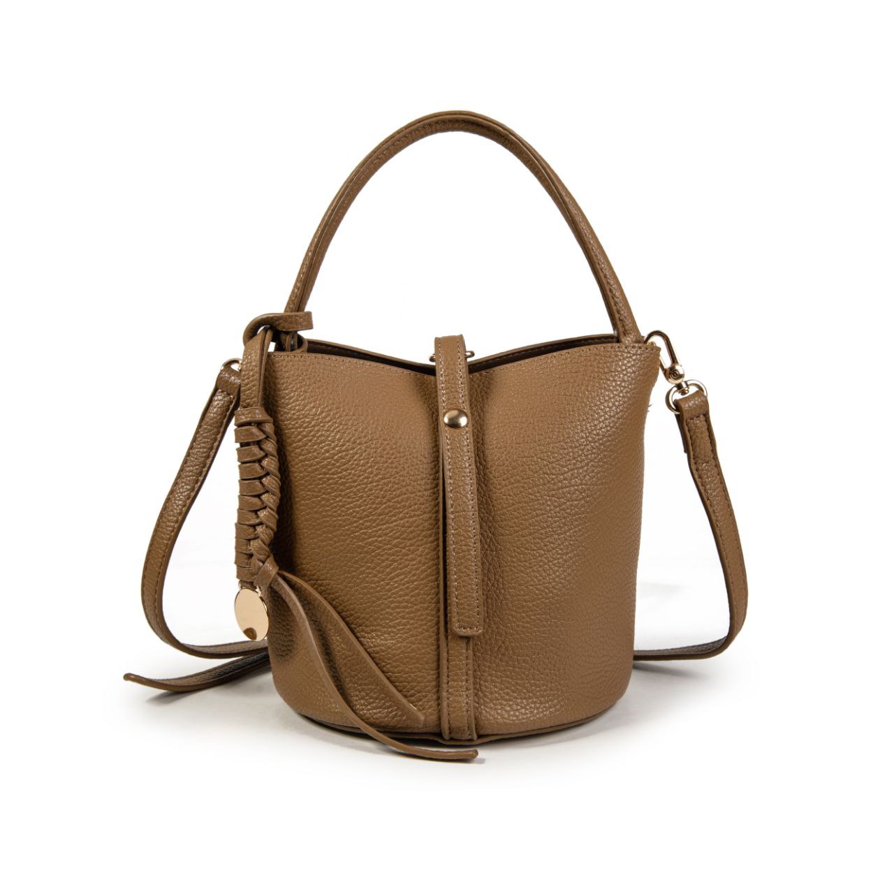 Bolso Mujer Tipo Cubo De Moda En Eco Cuero – Bandolera Y Asa De Mano, Con Neceser Interior, 31×18×7 Cm