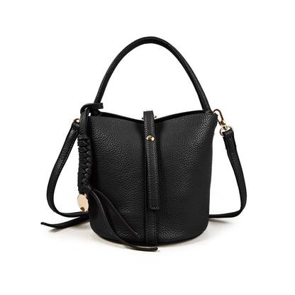 Bolso Mujer Tipo Cubo De Moda En Eco Cuero – Bandolera Y Asa De Mano, Con Neceser Interior, 31×18×7 Cm