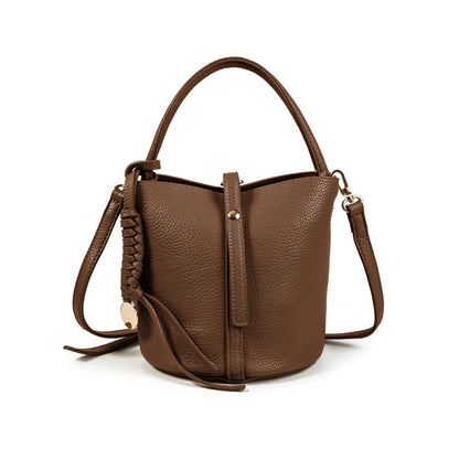 Bolso Mujer Tipo Cubo De Moda En Eco Cuero – Bandolera Y Asa De Mano, Con Neceser Interior, 31×18×7 Cm