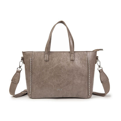 Bolso Mujer De Moda Tipo Tote Con Bandolera – Elegante Y Espacioso 32×20×11, Eco-Cuero Con Tachas, Ideal Para Oficina Y Día A Día